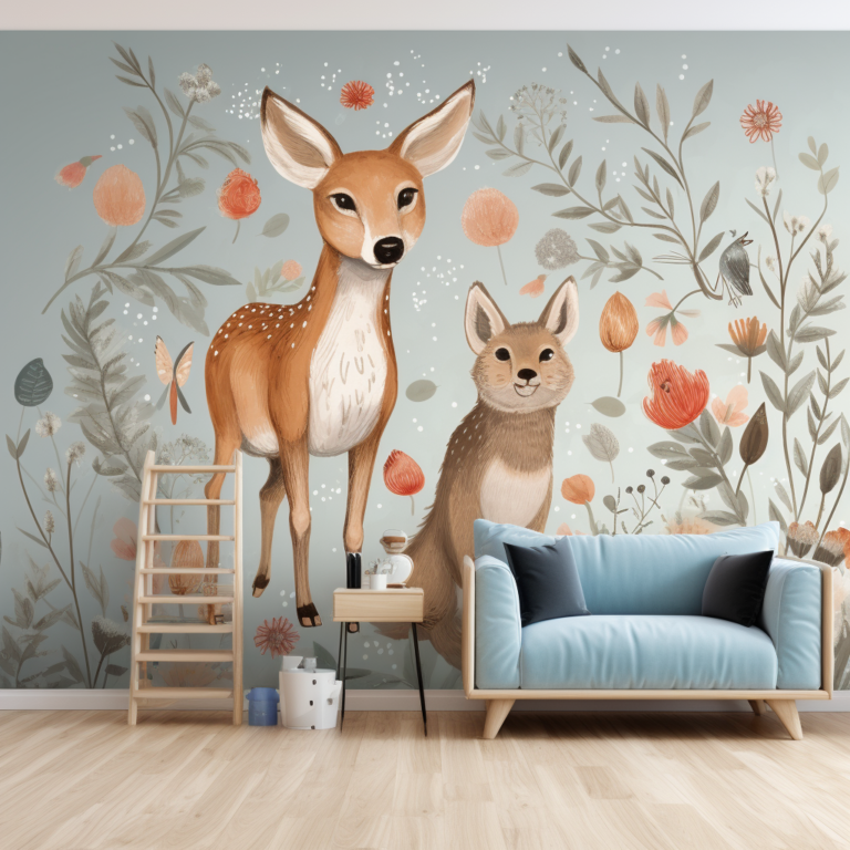 peel and stick wallpaper forest animals